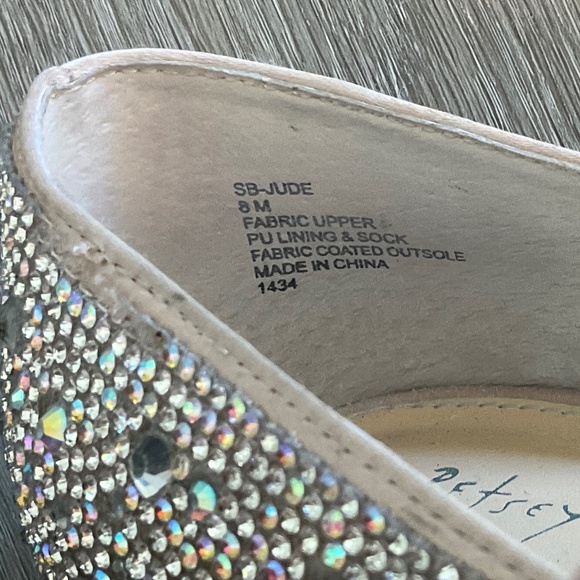 BETSEY JOHNSON Jude Rhinestone Ballet Flats Size 8 - Picture 10 of 13